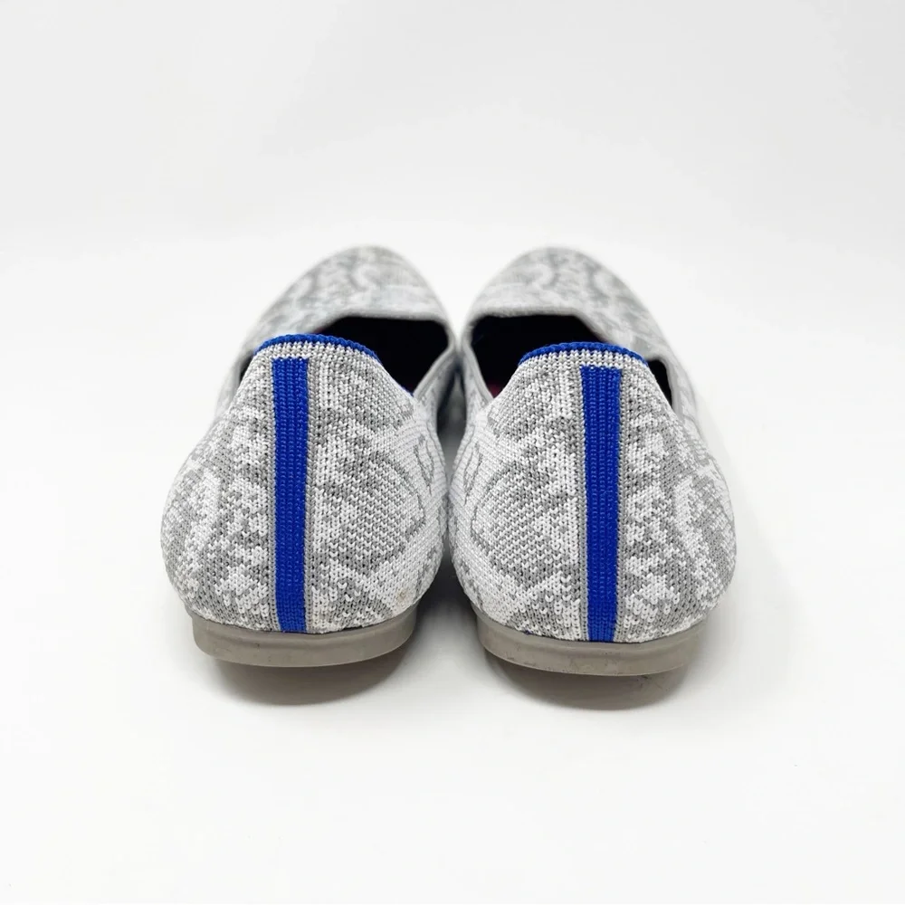 Rothy’s Slip-On Loafers Snake Skin Pattern Print Light Grey 8 - Picture 9 of 15